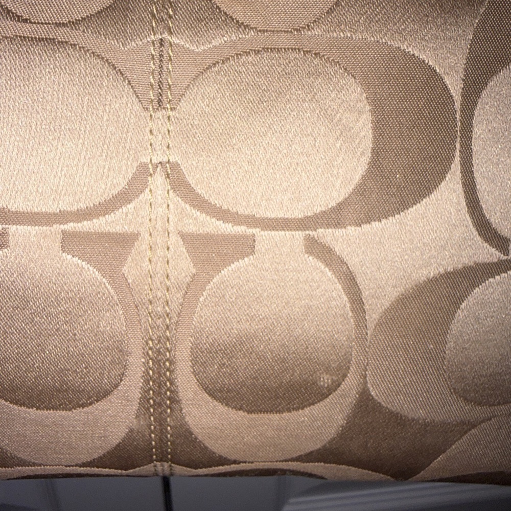 Coach Signature Large Canvas Tote Bag in Beige and Brown leather double handles - Picture 7 of 12